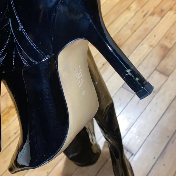 Zara Thigh High Patent Leather Boots - Picture 5 of 5